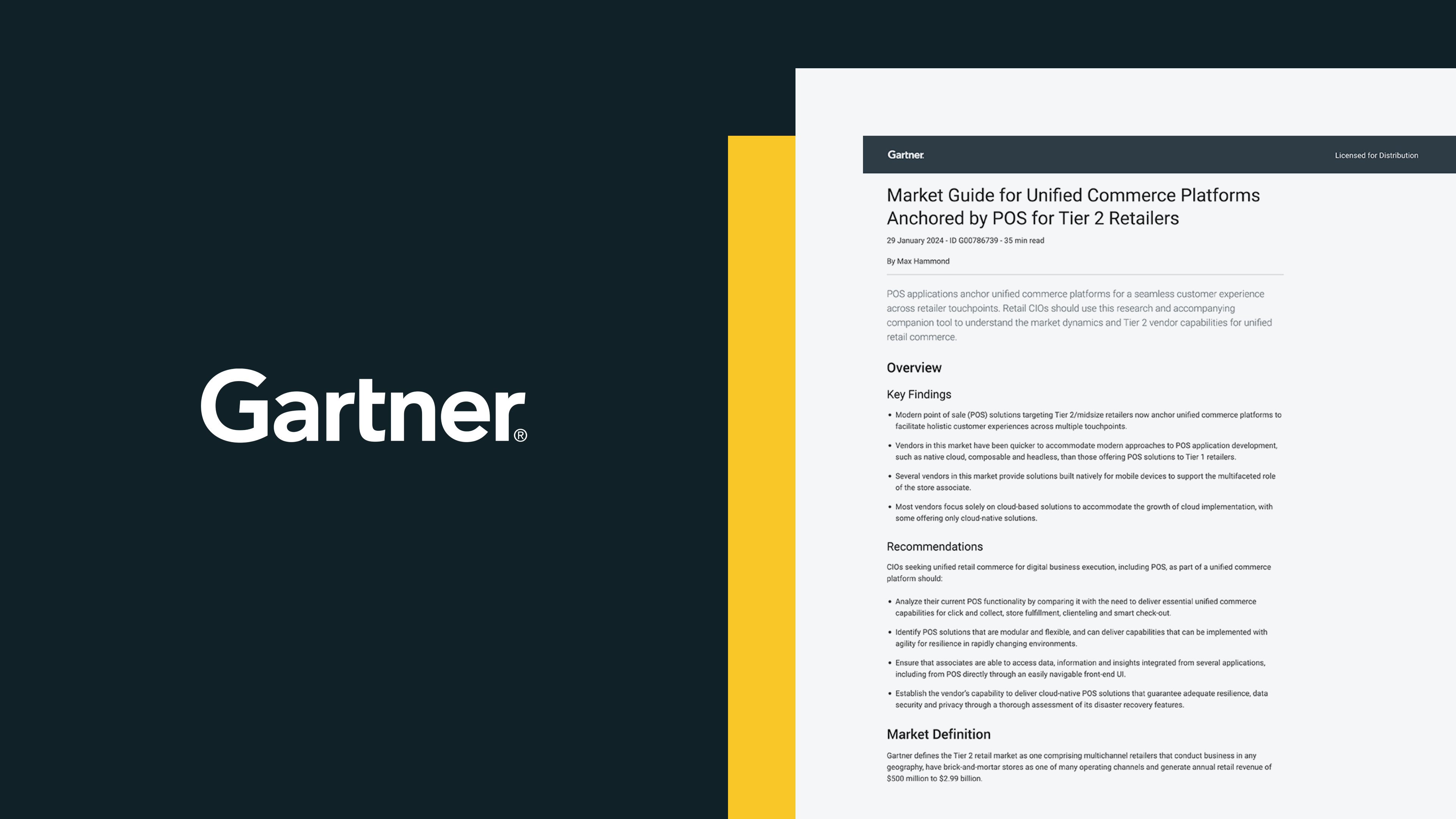 Download 2024 Gartner Market Guide for Unified Commerce Platforms Anchored by POS for Tier 2 Retailers